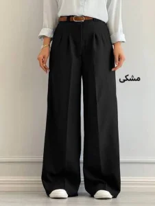 شلوار بگ کرپ مورگان  مشکی